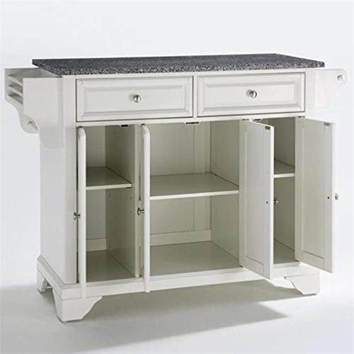 Crosley Lafayette Kitchen Island with Gray Granite Top