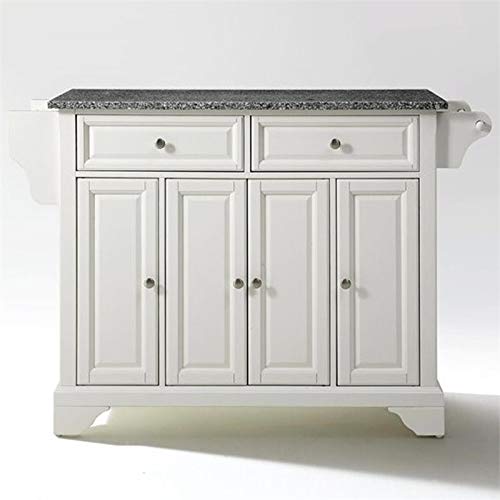 Crosley Lafayette Kitchen Island with Gray Granite Top