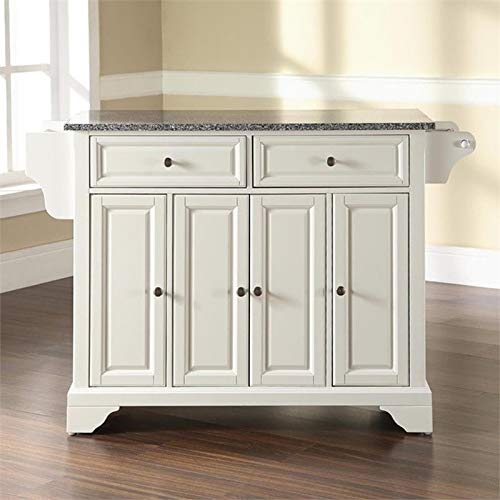 Crosley Lafayette Kitchen Island with Gray Granite Top