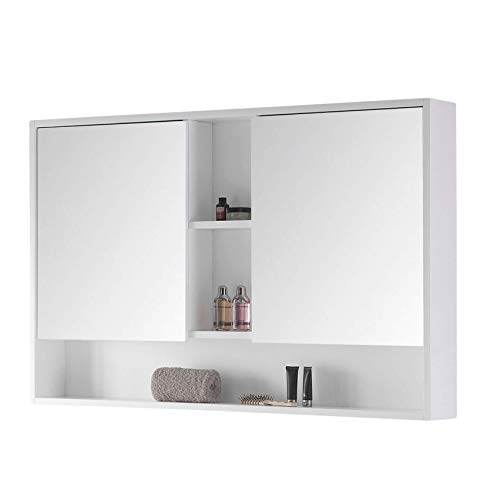 Fine Fixtures Surface Mount 45" Bathroom Medicine Cabinet, White.
