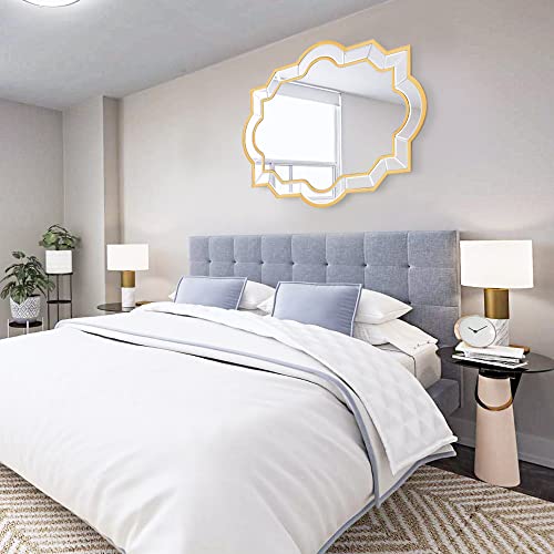 Gold Beveled Edge Decorative Wall Mirror, 24" x 36