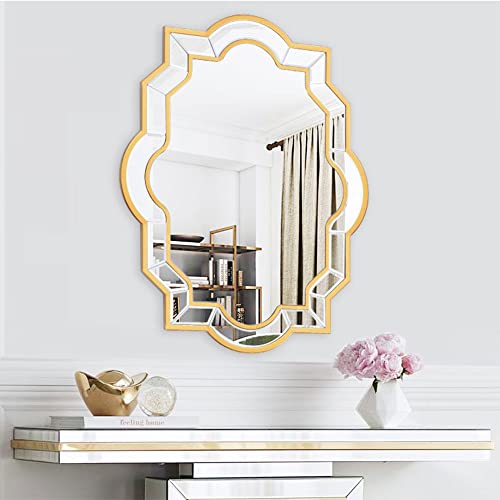 Gold Beveled Edge Decorative Wall Mirror, 24" x 36