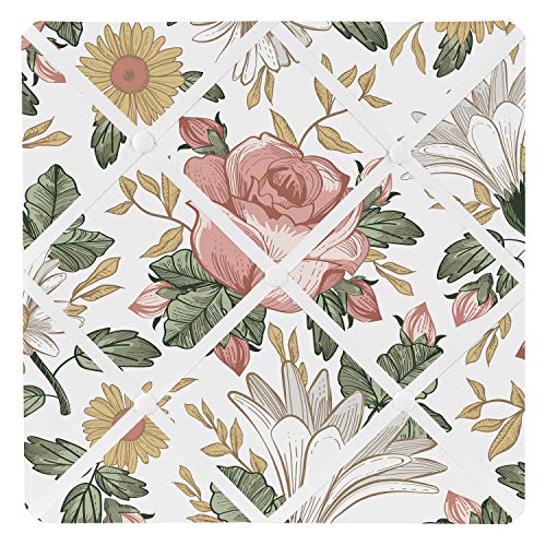 Vintage Floral Boho Fabric Memo Board - Blush Rose