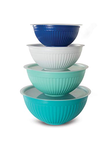 Coastal Colors 8-Piece Covered Bowl Set