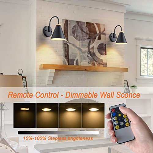 Set of 2 Modern Battery Operated Wall Sconces