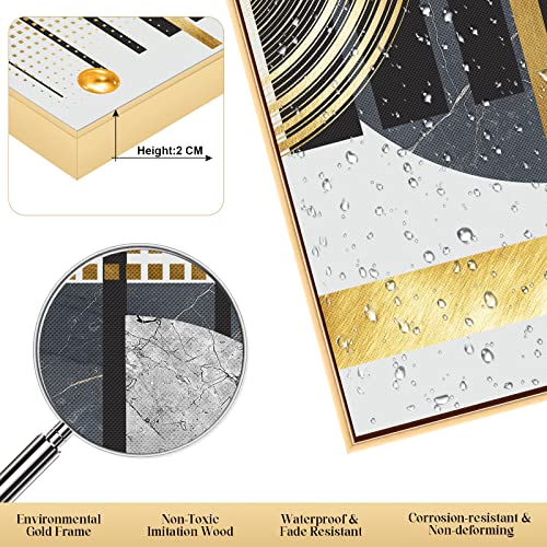 Black Gold Abstract Canvas Art Set - 3 Pieces