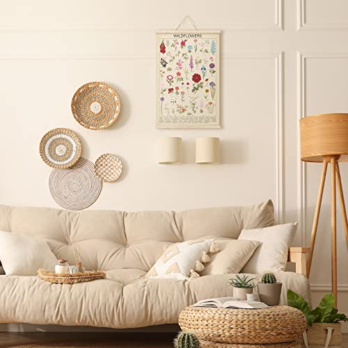 Vintage Floral Hanging Canvas Wall Art Set