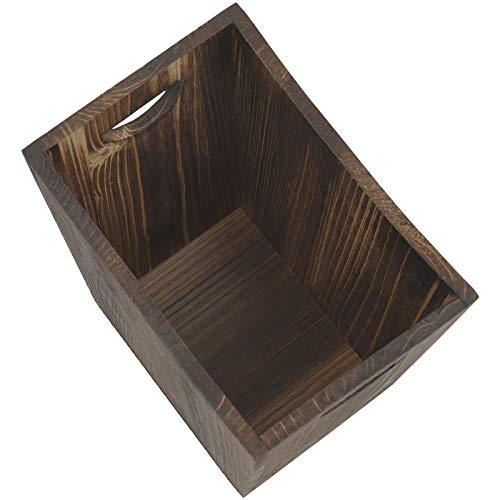 Rustic Torched Wood Waste Basket for Any Room