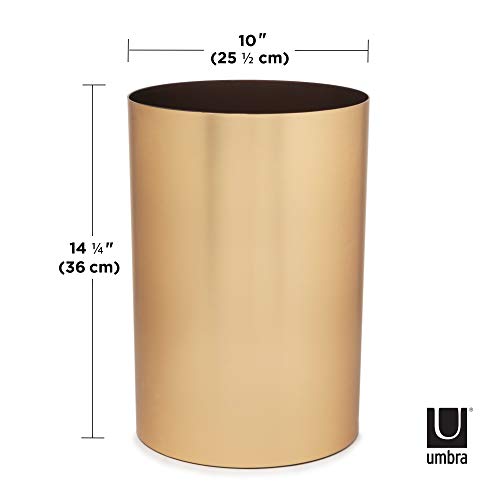 Umbra Metalla Gold Trash Can for Home or Office