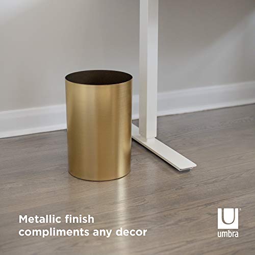 Umbra Metalla Gold Trash Can for Home or Office