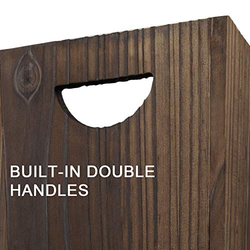 Rustic Torched Wood Waste Basket for Any Room