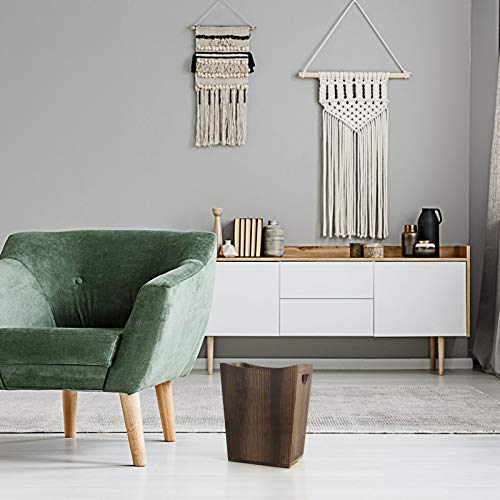 Rustic Torched Wood Waste Basket for Any Room