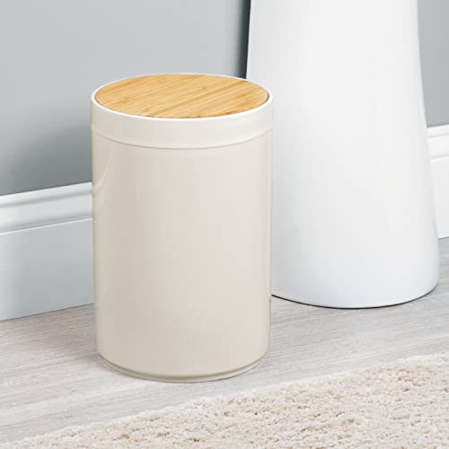 Modern Bamboo and Plastic Trash Can for Home