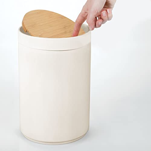 Modern Bamboo and Plastic Trash Can for Home