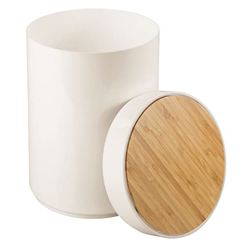 Modern Bamboo and Plastic Trash Can for Home