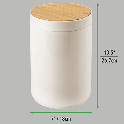 Modern Bamboo and Plastic Trash Can for Home