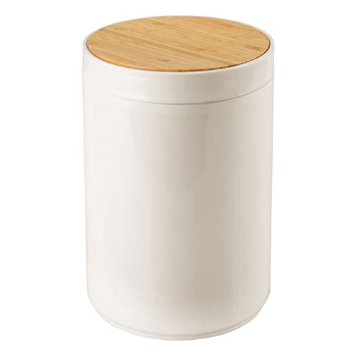 Modern Bamboo and Plastic Trash Can for Home