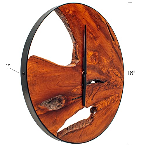 Gamoora 16” Rustic Wood Wall Clock – Live Edge Design