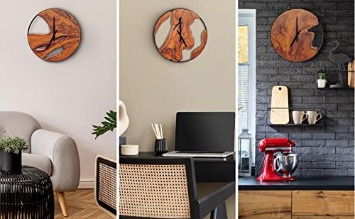 Gamoora 16” Rustic Wood Wall Clock – Live Edge Design