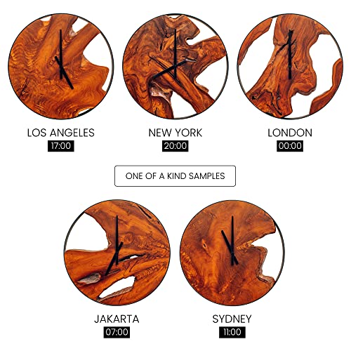 Gamoora 16” Rustic Wood Wall Clock – Live Edge Design