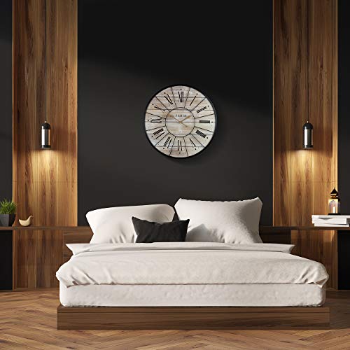Parisian-Inspired Large Round Wall Clock 24”