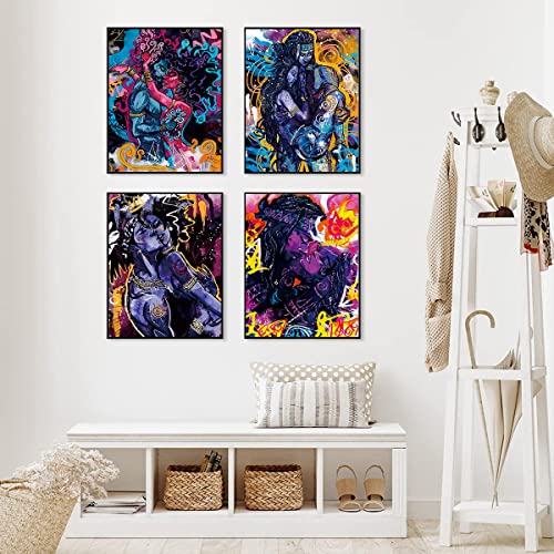 Colorful African American Couples Wall Art Set