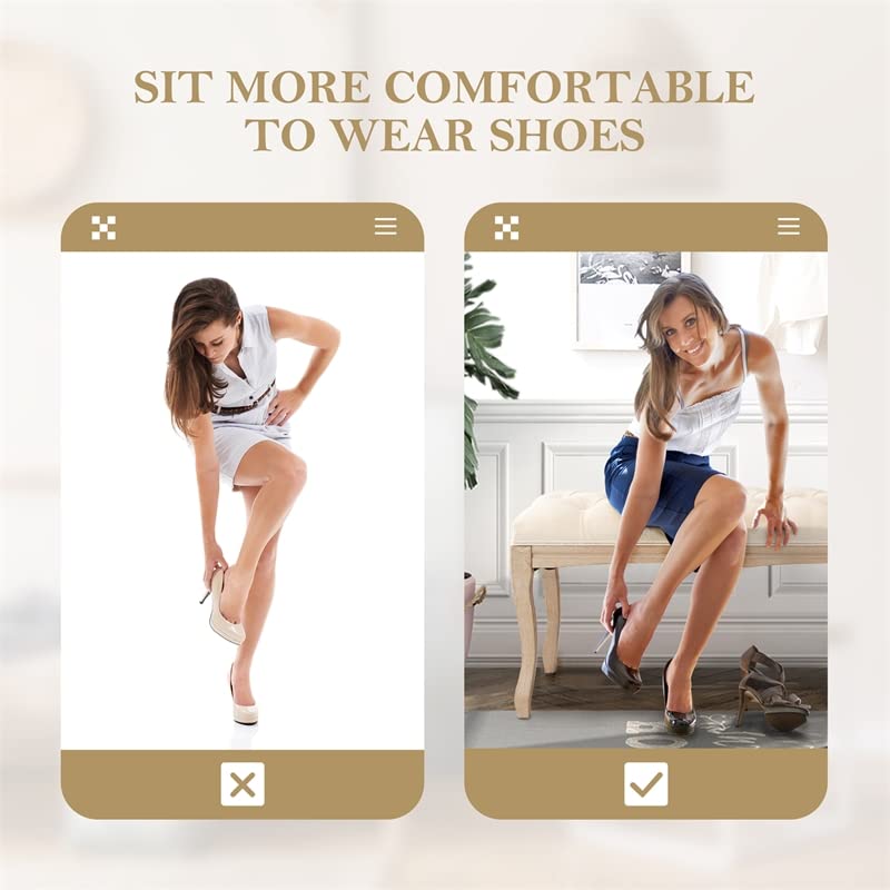 Beige Tufted Wood Bed Bench Ottoman Footrest