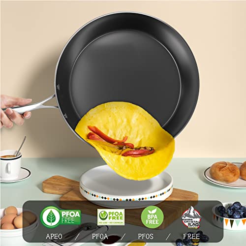 Nonstick Deep Frying Pan with Lid, 11-Inch