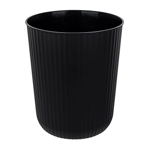 Compact 1.5 Gallon Round Trash Can - Black