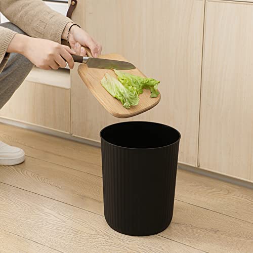 Compact 1.5 Gallon Round Trash Can - Black