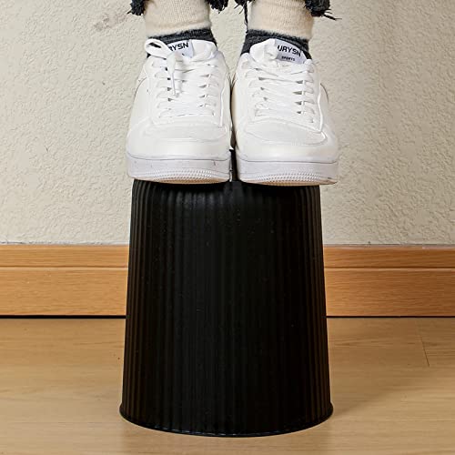 Compact 1.5 Gallon Round Trash Can - Black