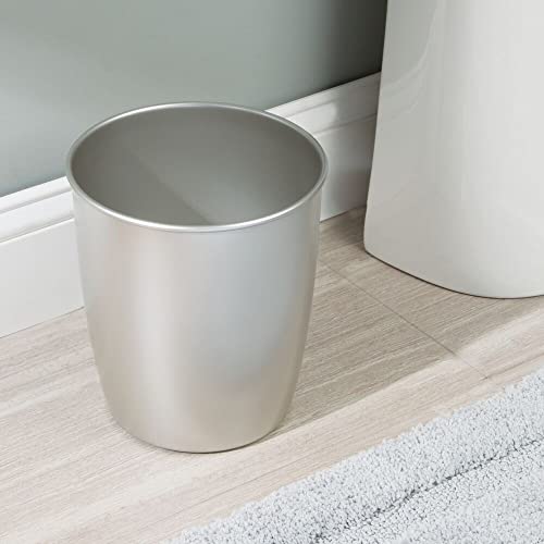 mDesign Satin Metal Wastebasket for Bath or Office