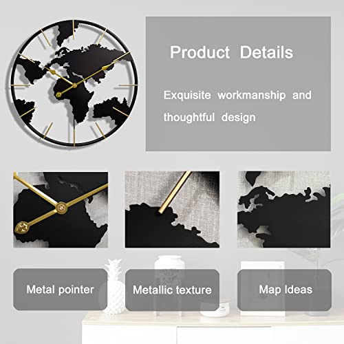 Modern Metal Wall Clock - 61 cm Silent Design