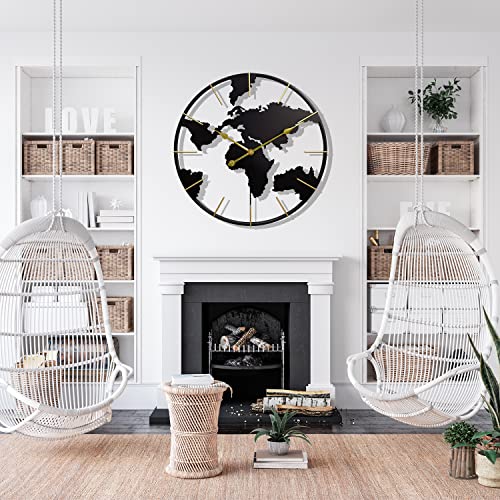 Modern Metal Wall Clock - 61 cm Silent Design