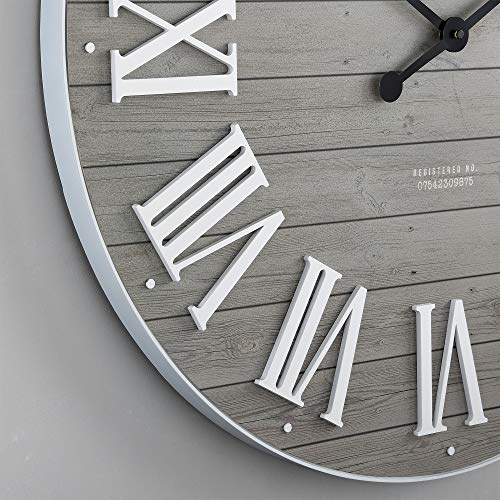 FirsTime & Co. Gray Emmett Shiplap Wall Clock