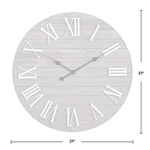 FirsTime & Co. Gray Emmett Shiplap Wall Clock