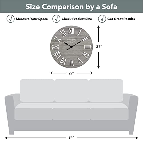 FirsTime & Co. Gray Emmett Shiplap Wall Clock