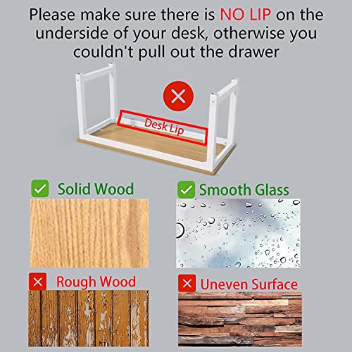 Self-Adhesive Under Desk Drawer Organizer - 2 Pack