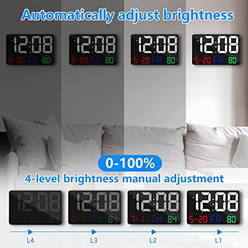 LED Digital Wall Clock with Remote Control