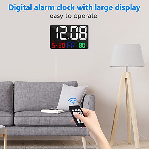 LED Digital Wall Clock with Remote Control