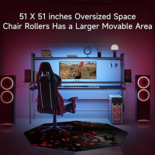 Large Octagon Gaming Chair Mat for Hard Floors