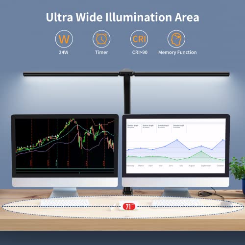 Double Head LED Desk Lamp with Dimming Features