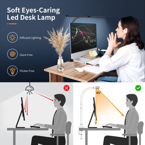 Double Head LED Desk Lamp with Dimming Features