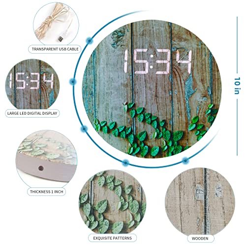 Vintage Rattan Wall Clock - USB Powered 10