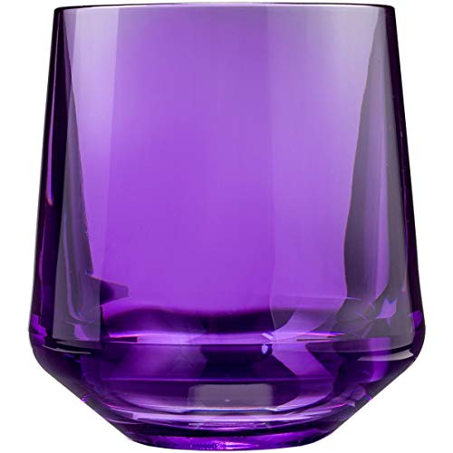 Purple Unbreakable Stemless Wine Glasses, Set of 4
