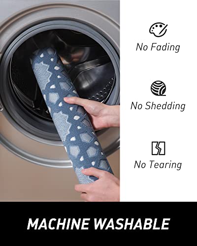 Blue 3D Bath Mat with Non-Slip Rubber Backing