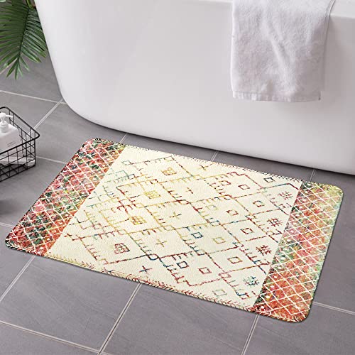 Colorful Boho Non-Slip Bathroom Rug Mat 20x31 inch