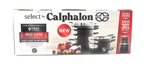Calphalon Nonstick Cookware Set, Space-Saving, 9 Pieces
