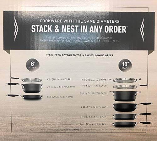 Calphalon Nonstick Cookware Set, Space-Saving, 9 Pieces