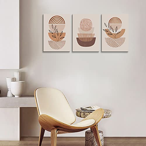 Boho Abstract Canvas Wall Art - 3 Piece Set